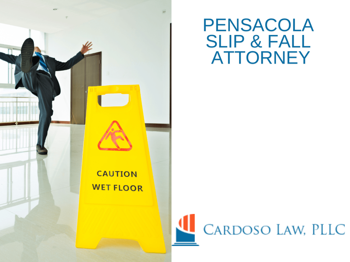 a man slipped and fell on a wet floor in Pensacola, FL